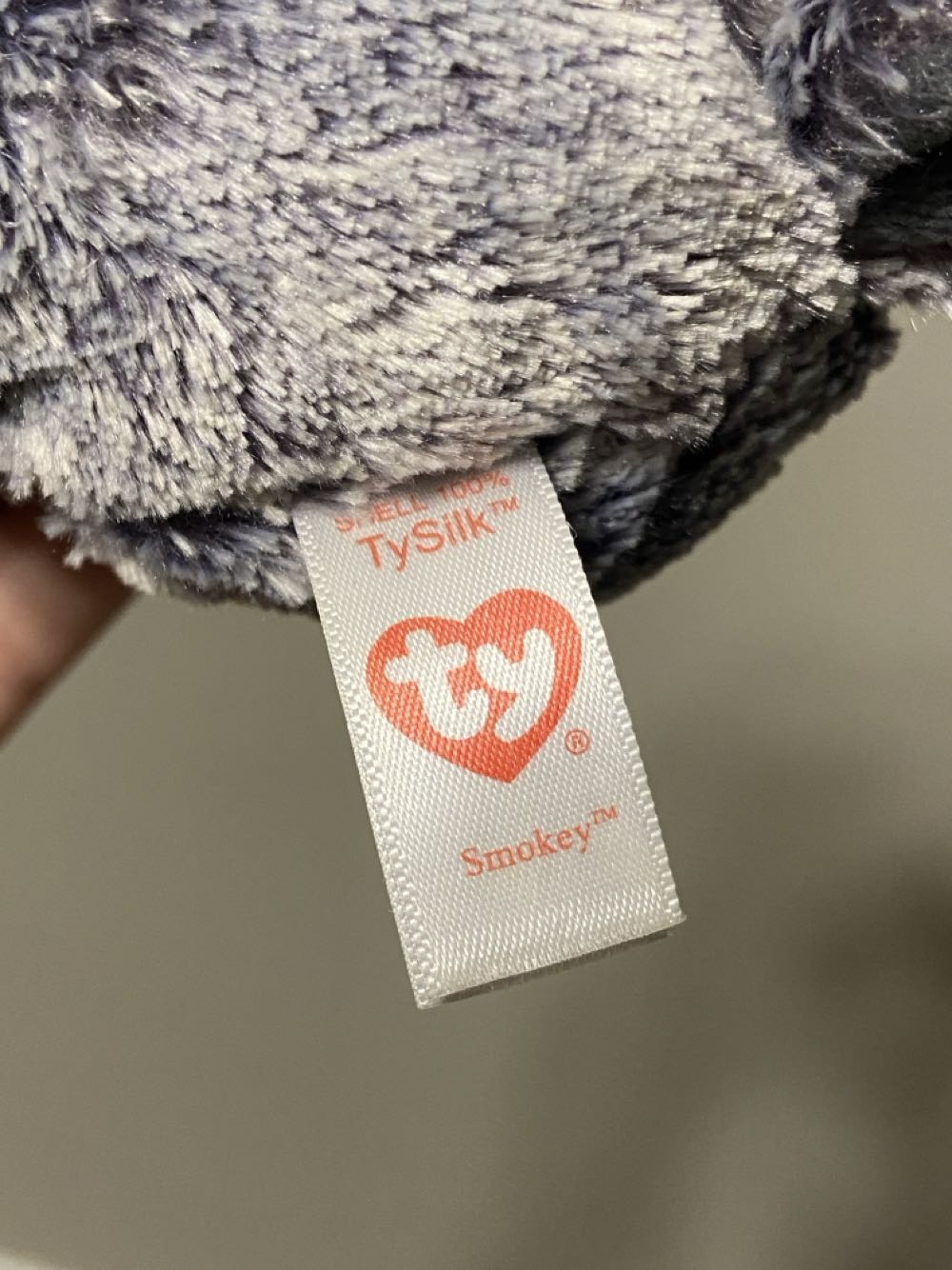 ty silk smokey the gray bunny  plush collectible - Main Image 3