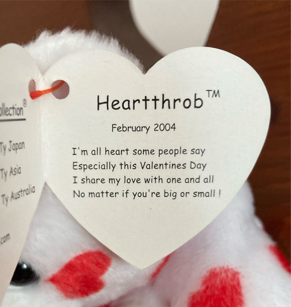 Ty “Heartthrob” Valentine Beanie Baby  plush collectible - Main Image 2