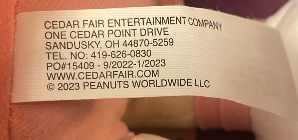 Cedar Fair 10” Sally Plush  (United States) plush collectible - Main Image 3