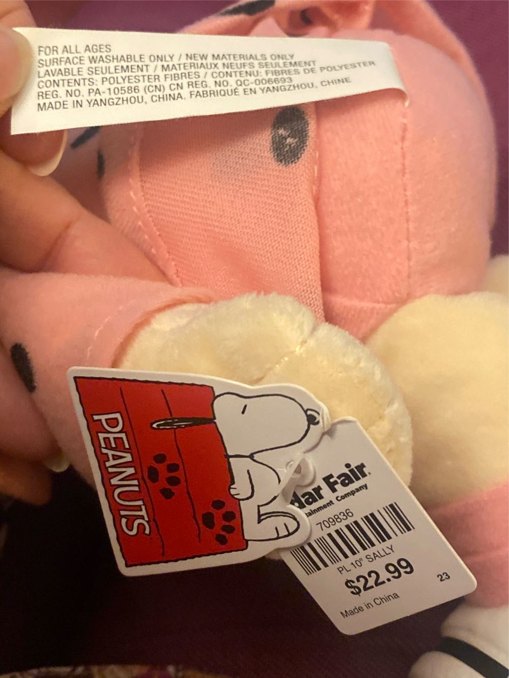 Cedar Fair 10” Sally Plush  (United States) plush collectible - Main Image 4