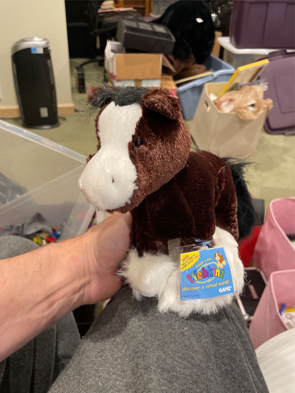 Animal No Code Hm139 Nwt Webkinz Horse Stuffed Animal With Code Ganz Webkinz Clydesdale Horse Hm139 Clydesdale Brown Horse Nwt 9” Hm139 ~ New Sealed Unused Toy Pony White Tag Tags Retired Rare Used And  plush collectible [Barcode 661371008349] - Main Image 2