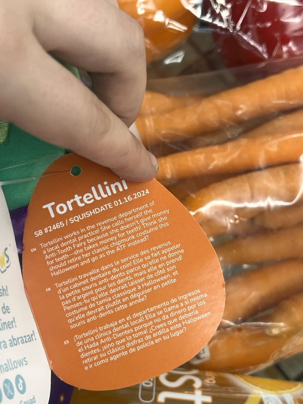 Squishmallows Tortellini The Alien Halloween Tortellini 8”  plush collectible [Barcode 196566441576] - Main Image 3