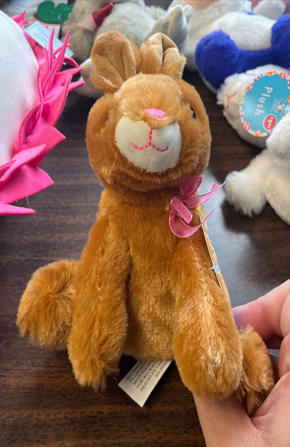 Pillowfort Mouse Figural Pillow Plush 9” Brown Orange Hearts Shirt Target