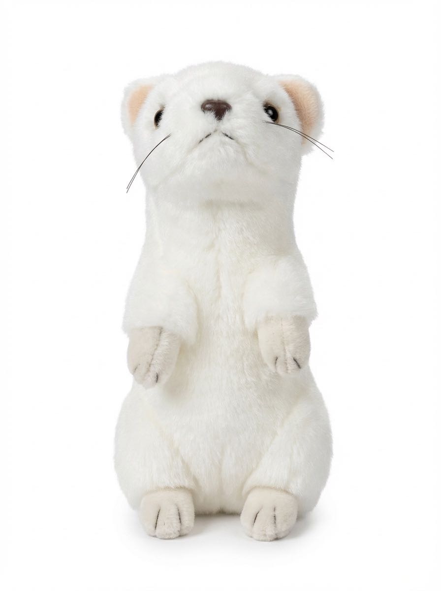 Ermine (White Stoat) - Holkosai  plush collectible [Barcode 4806021948606] - Main Image 2