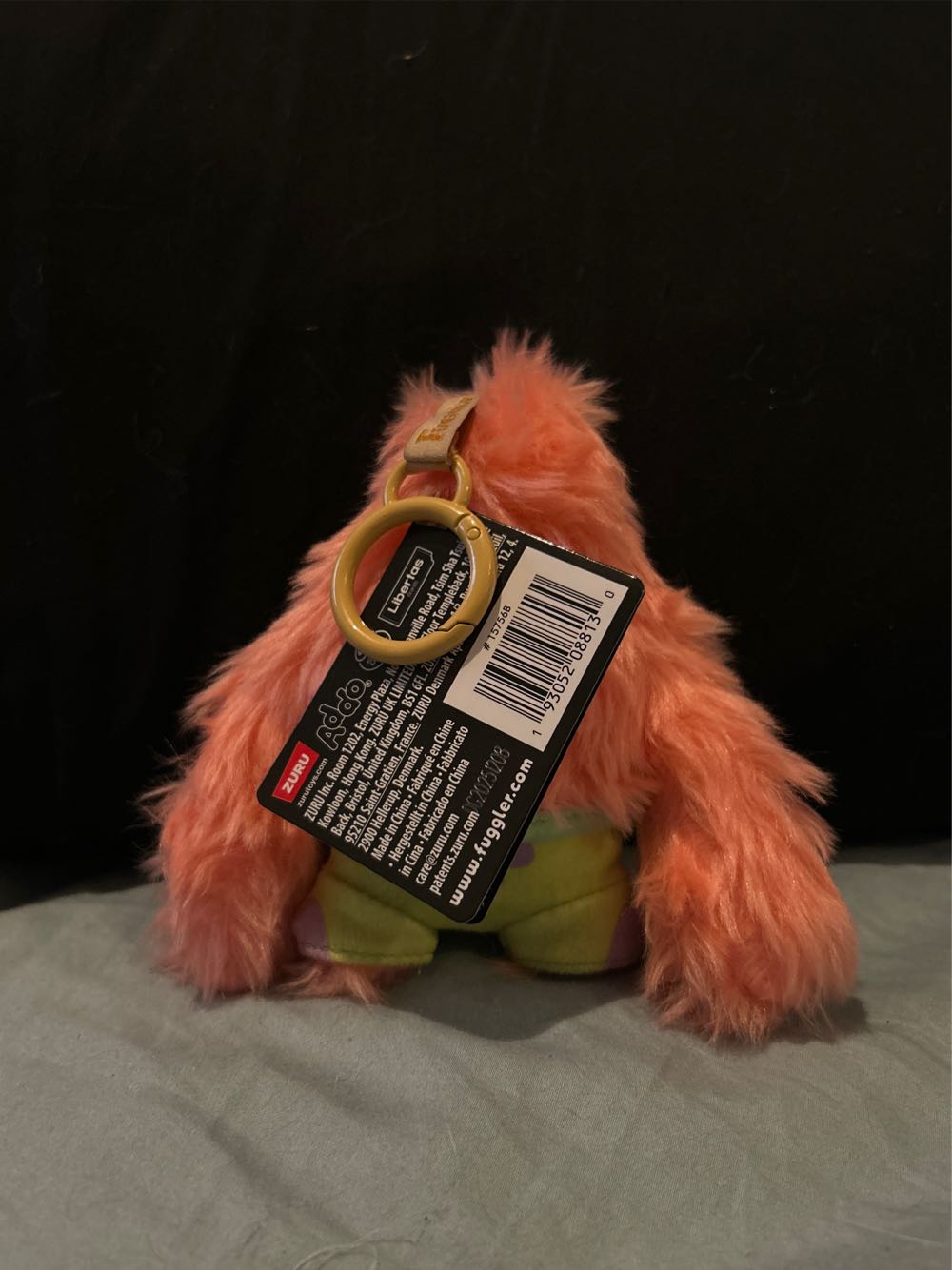Fuggler Spongebob Clip-on Patrick  plush collectible [Barcode 193052088130] - Main Image 3