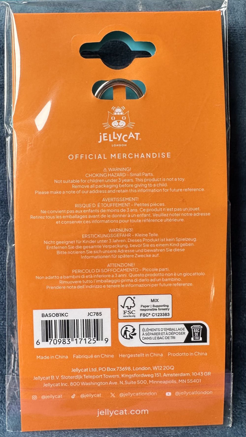 Keyring Bashful Bunny - Amberley Metal  plush collectible - Main Image 2