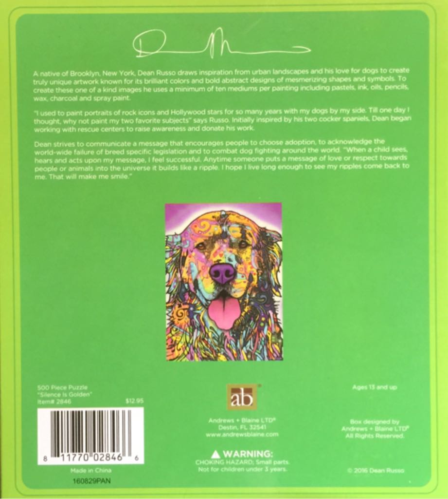 ”Silence Is Golden” - Andrews + Blaine puzzle collectible - Main Image 2