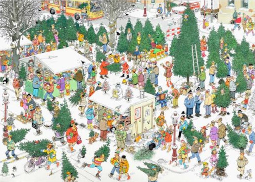 19061 - Christmas Dinner En Christmas Tree Market puzzle collectible - Main Image 2