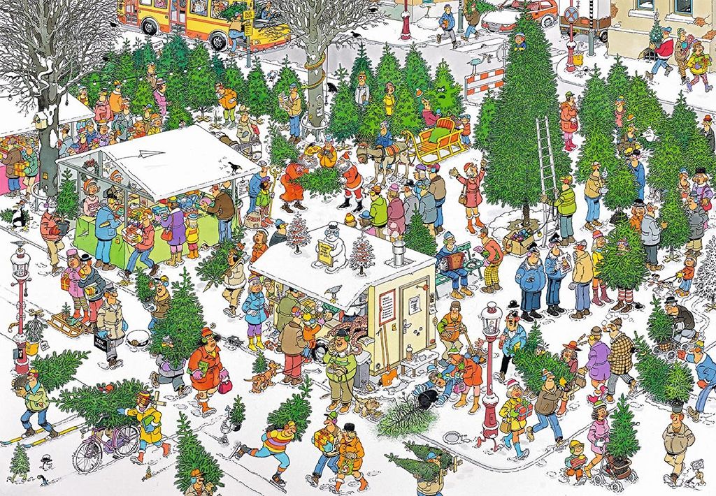 Kerstbomenmarkt 19061 - Jumbo puzzle collectible - Main Image 2