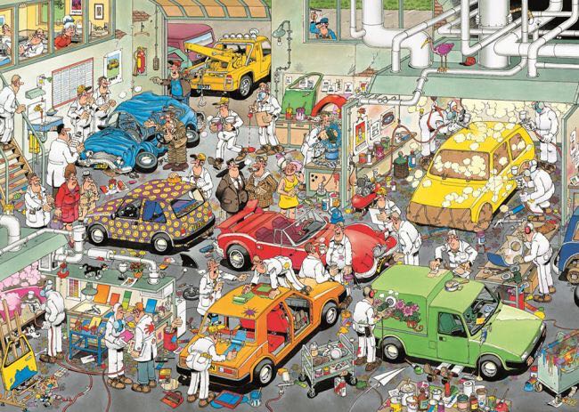 In The Car Respraying Shop, (1/3), 80962 - Ice Hockey/In the Car Respraying Shop/Camping Chaos puzzle collectible - Main Image 2