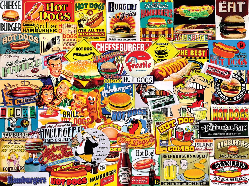 Burgers And Dogs (Traveling Puzzle) - White Mountain Puzzles puzzle collectible - Main Image 1