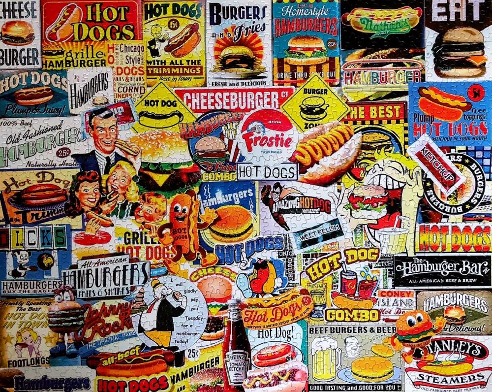 Burgers And Dogs (Traveling Puzzle) - White Mountain Puzzles puzzle collectible - Main Image 2