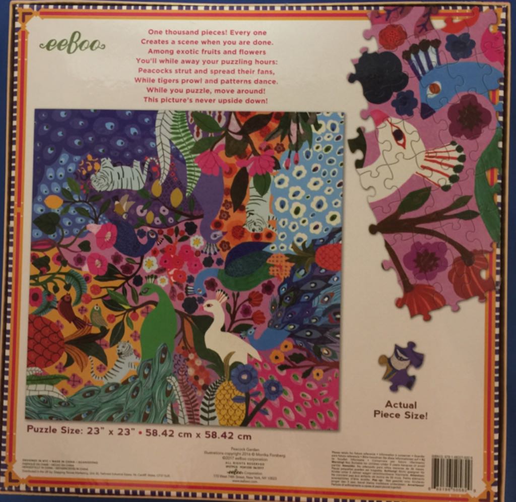 Peacock Garden - eeBoo Puzzles puzzle collectible - Main Image 2