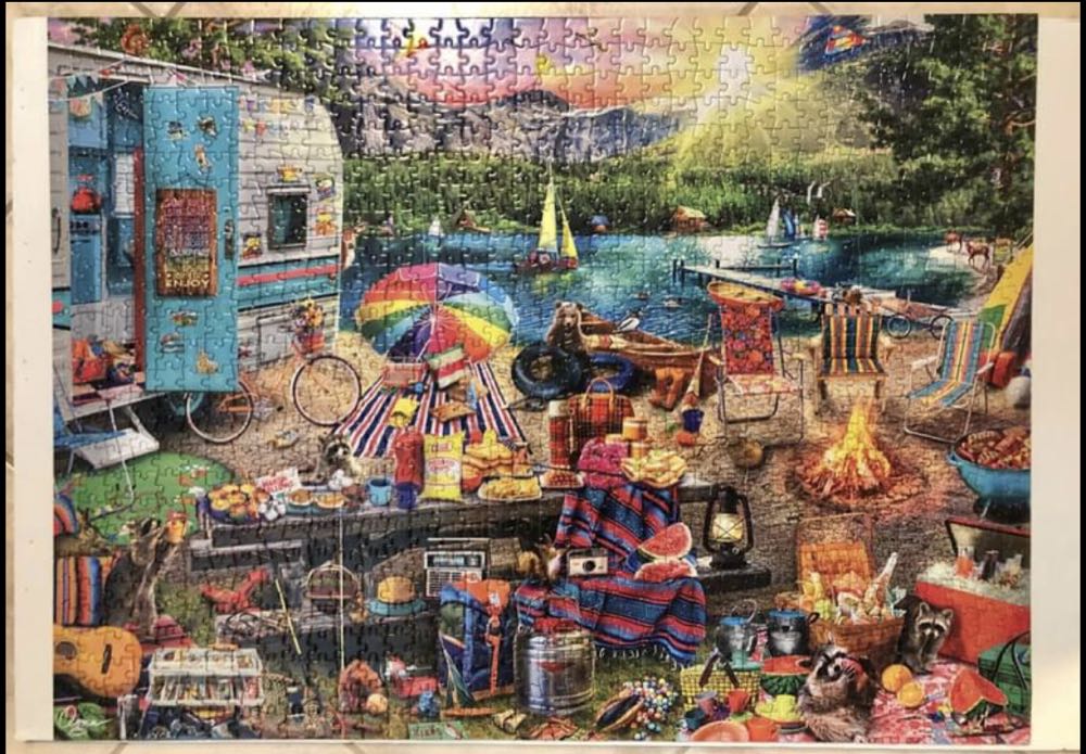 The Family Campsite - SOLD - Buffalo puzzle collectible - Main Image 2