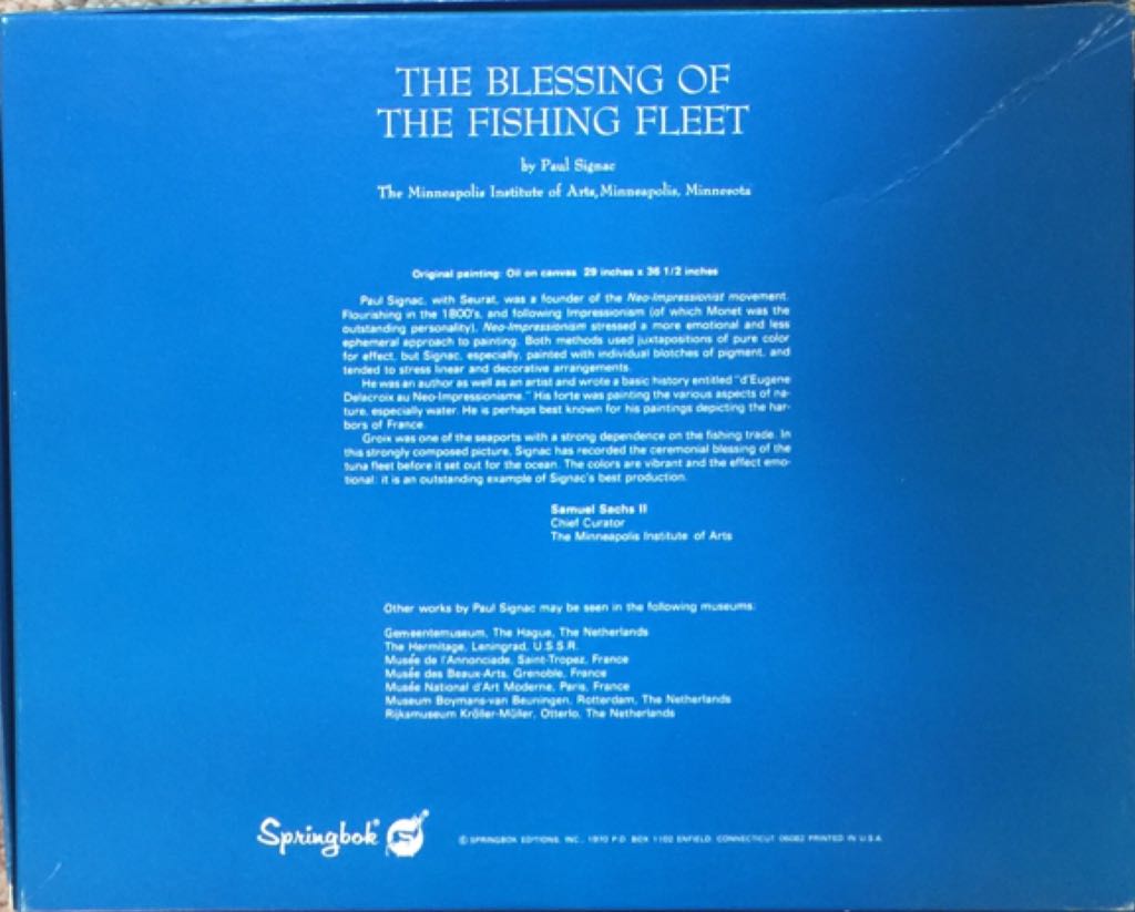The Blessing of the Fishing Fleet - Springbok (Vintage) puzzle collectible - Main Image 2