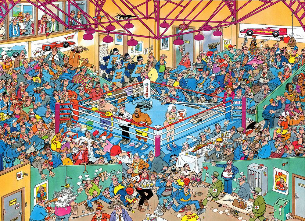 Boxing Match/Shop Till You Drop/Hotel Shaped 81058 3x1000 - Jumbo puzzle collectible - Main Image 2