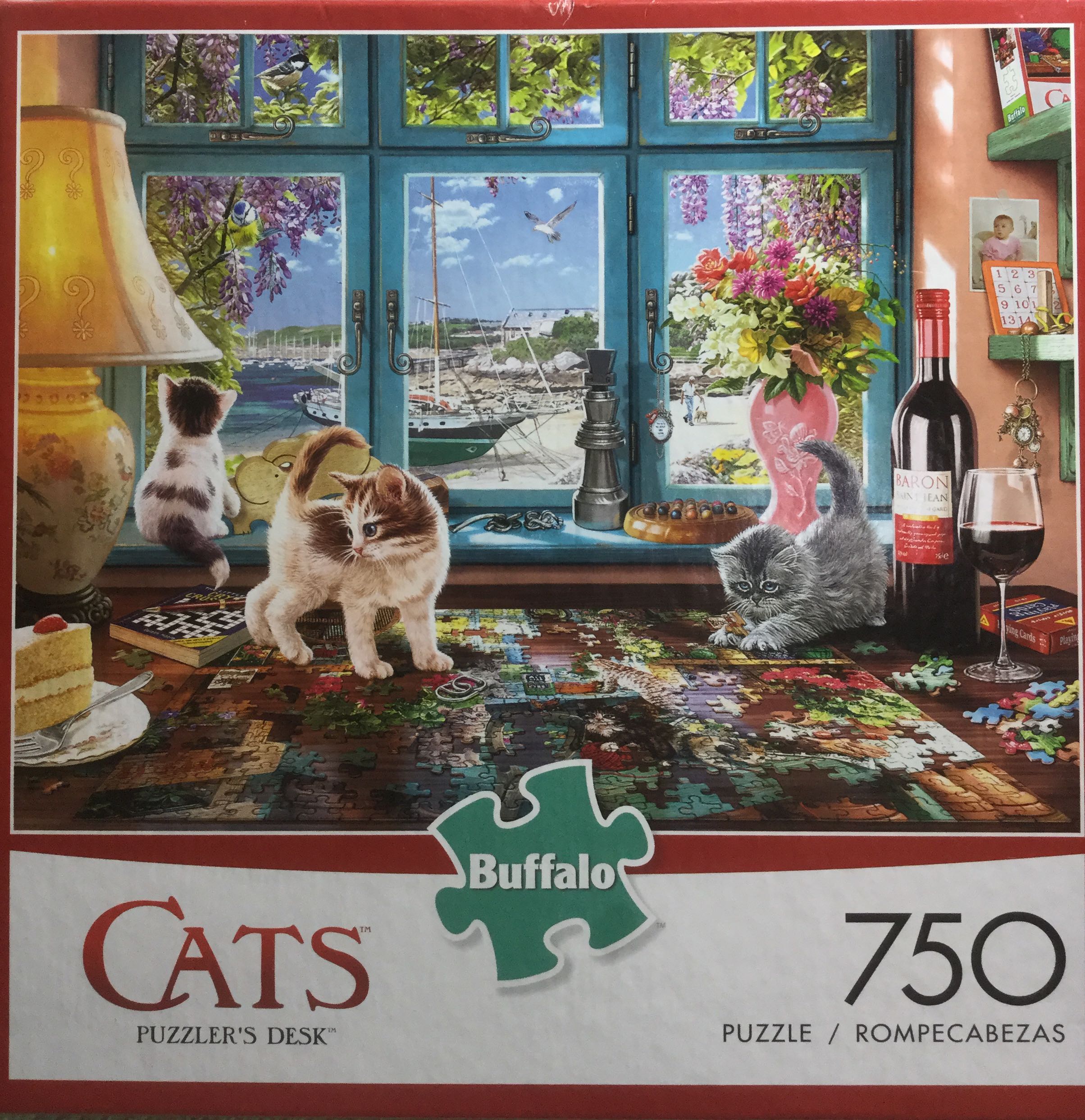 Cats - Puzzlers Desk - Buffalo puzzle collectible [Barcode 079346170845] - Main Image 1