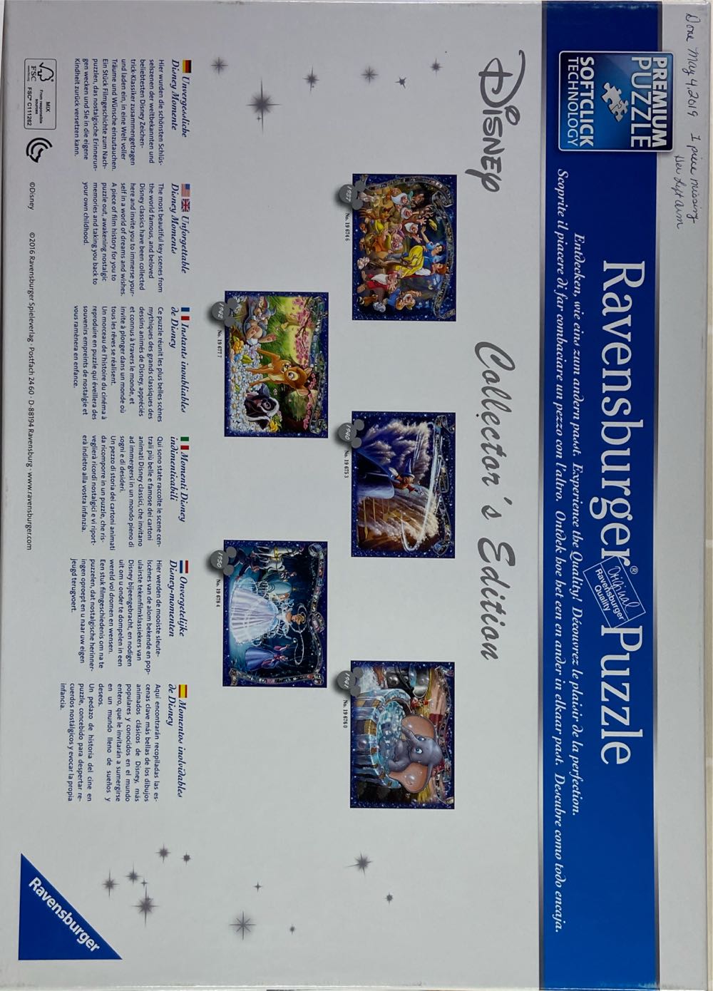 Cinderella - Ravensburger 🇩🇪 puzzle collectible [Barcode 4005556196784] - Main Image 3