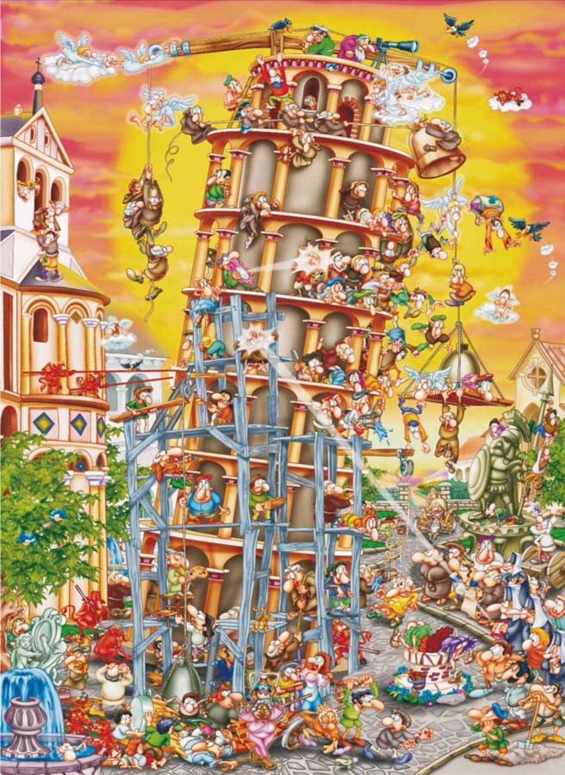 Building The Tower Of Pisa - D-TOYS puzzle collectible [Barcode 625012804660] - Main Image 2