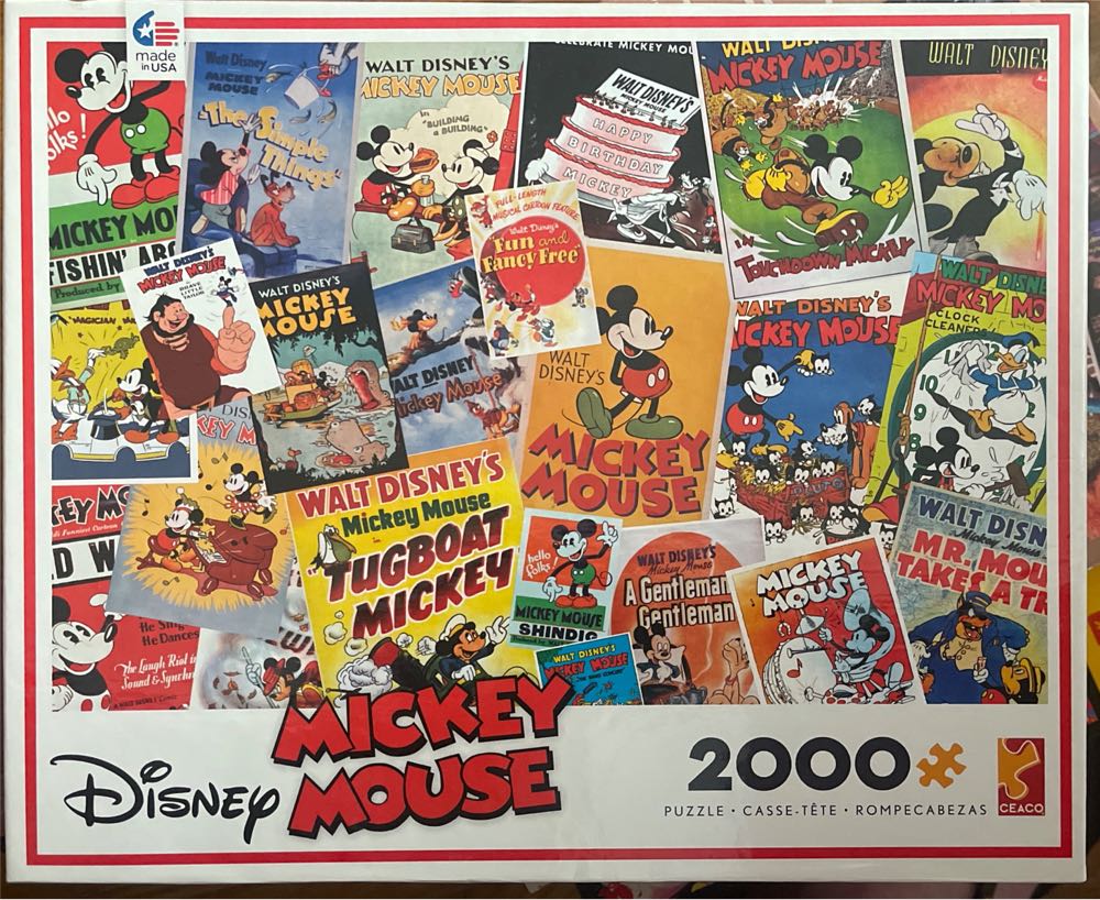 Vintage Mickey Mouse Movie Posters -  Ceaco puzzle collectible [Barcode 021081350068] - Main Image 2