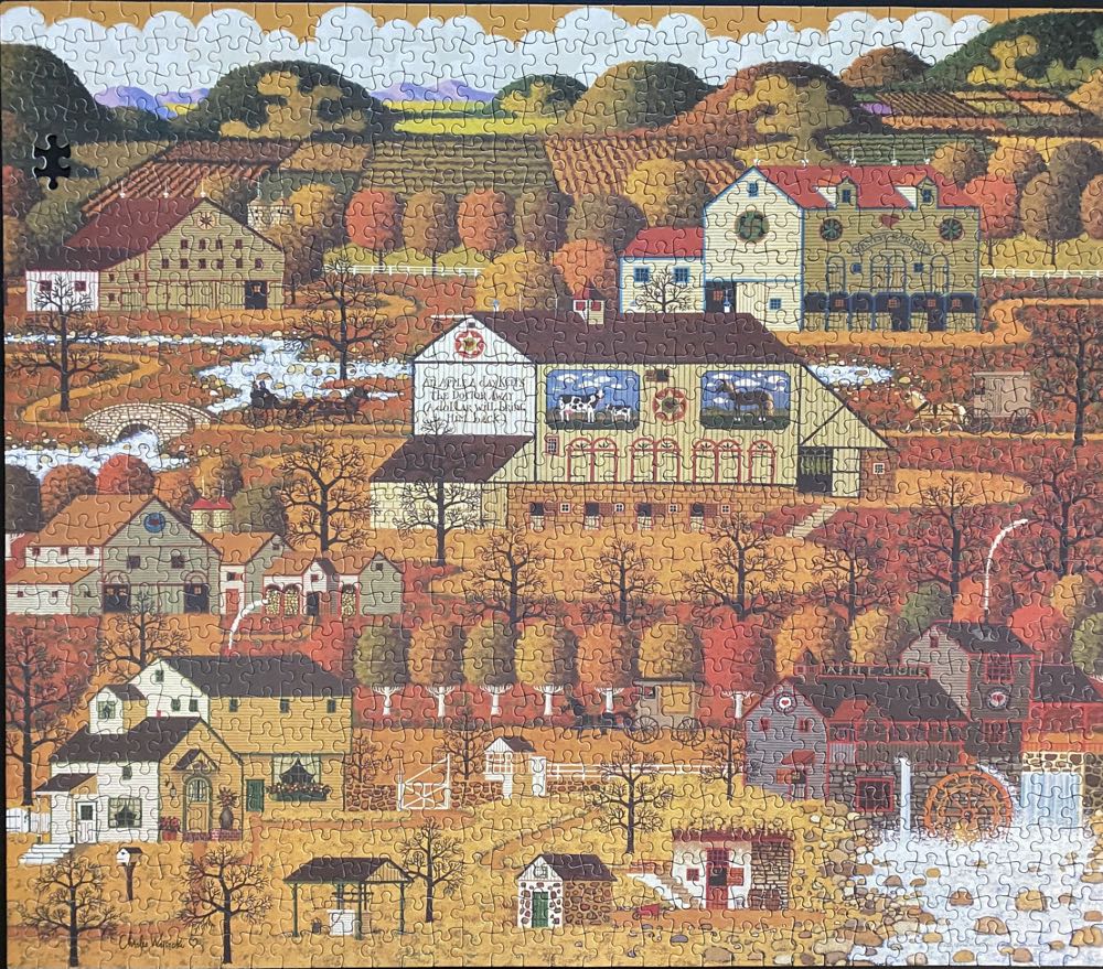 CW - Amish Autumn - Milton Bradley puzzle collectible [Barcode 032244046797] - Main Image 2