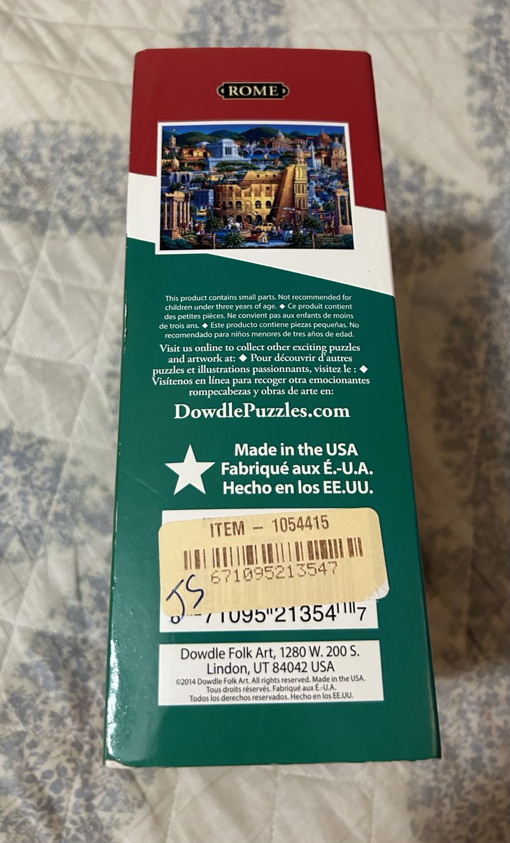 Rome - Larger Box - Dowdle Folk Art puzzle collectible [Barcode 671095213547] - Main Image 4