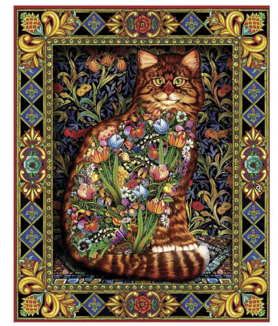 Tapestry Cat - White Mountain puzzle collectible [Barcode 724819250356] - Main Image 2