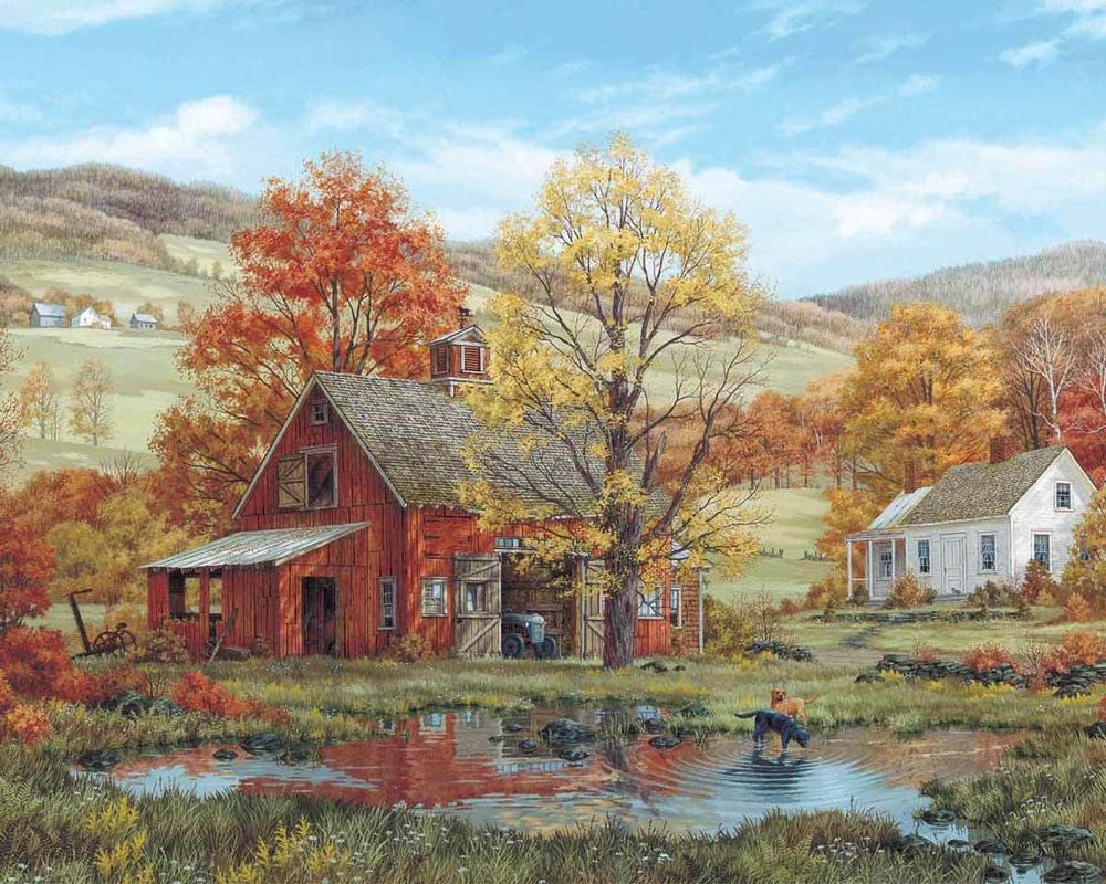 Friends In Autumn  - White Mountain puzzle collectible [Barcode 724819248094] - Main Image 2