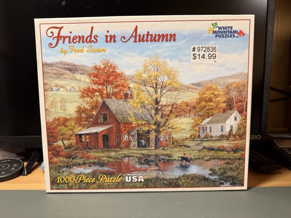 Friends In Autumn  - White Mountain puzzle collectible [Barcode 724819248094] - Main Image 4