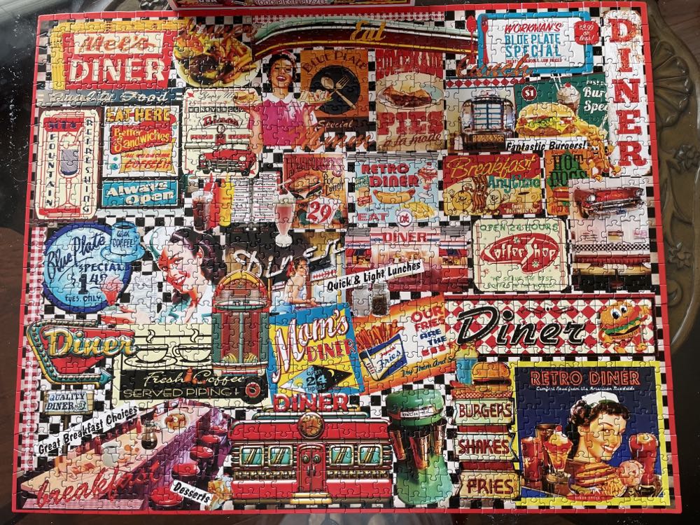 Diners (Traded To Nannie) - White Mountain Puzzles puzzle collectible [Barcode 724819255917] - Main Image 2