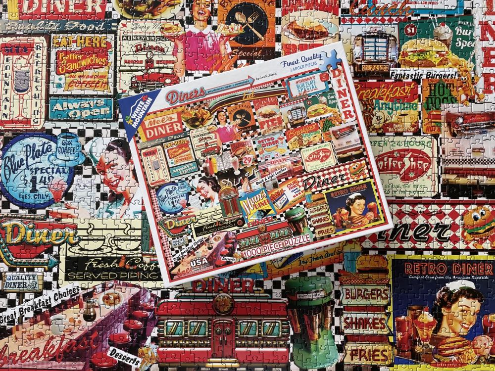 Diners (Traded To Nannie) - White Mountain Puzzles puzzle collectible [Barcode 724819255917] - Main Image 3