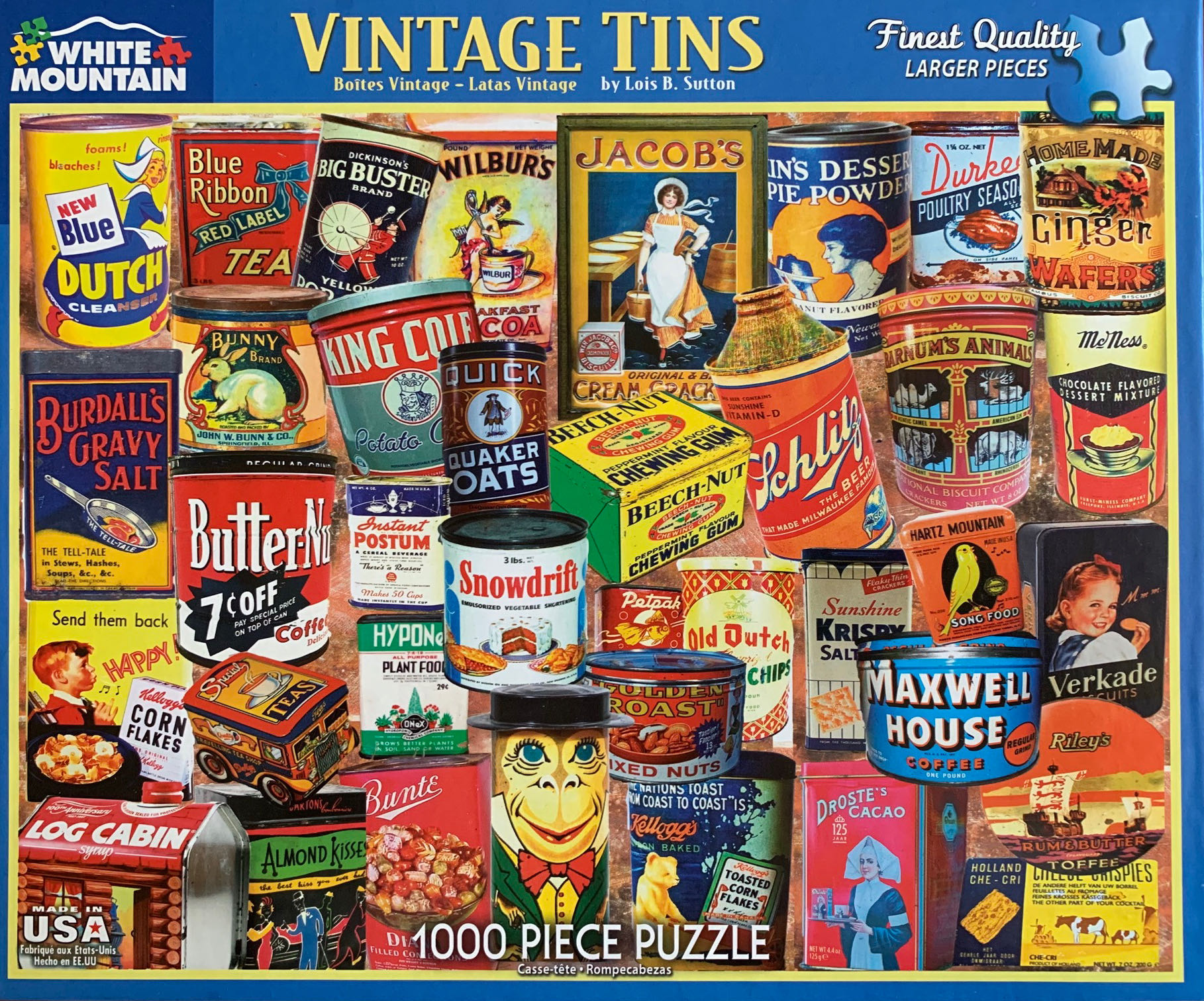Vintage Tins - White Mountain Puzzles puzzle collectible [Barcode 724819258161] - Main Image 2