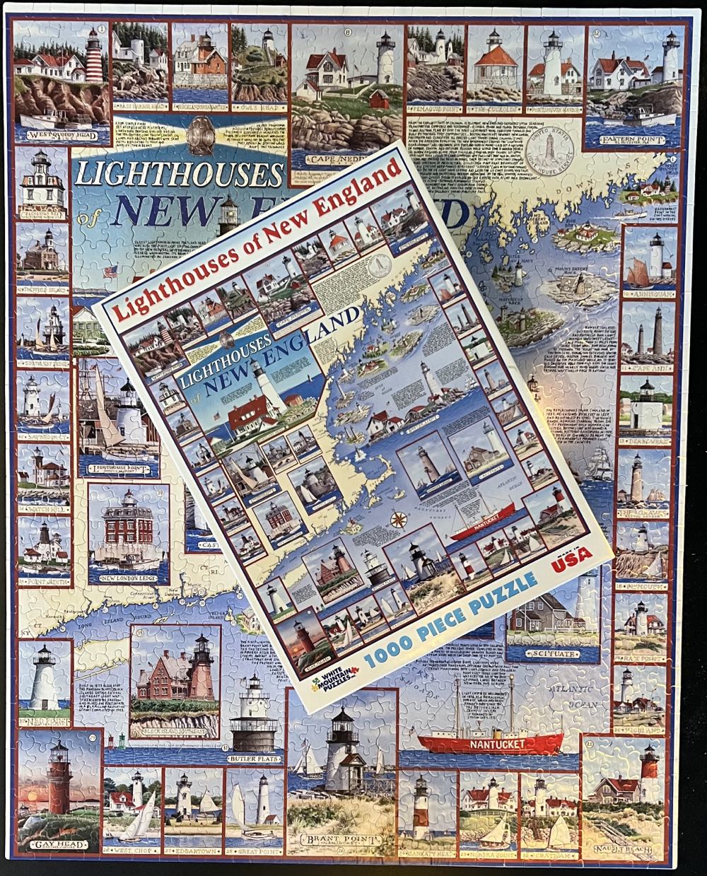Lighthouses Of New England - White Mountain Puzzles puzzle collectible [Barcode 724819250981] - Main Image 4