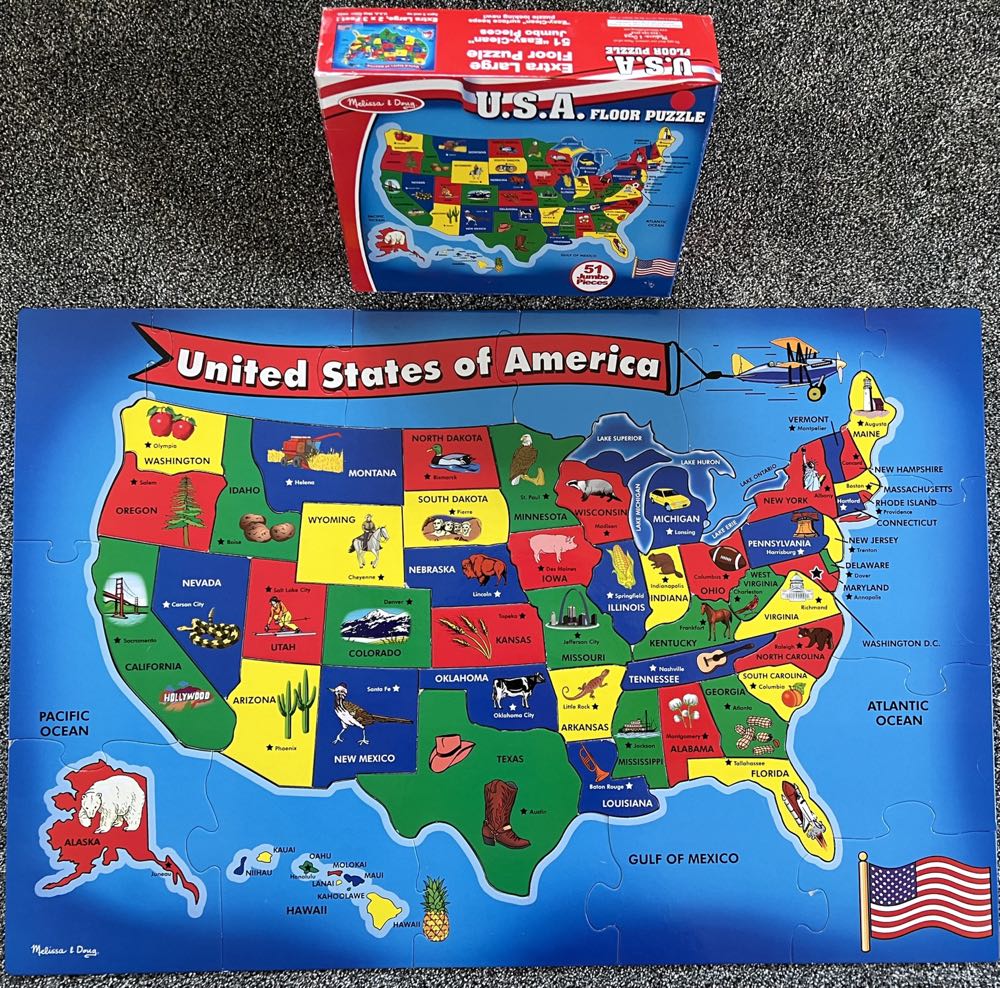 USA Map - Melissa & Doug puzzle collectible [Barcode 000772004404] - Main Image 3