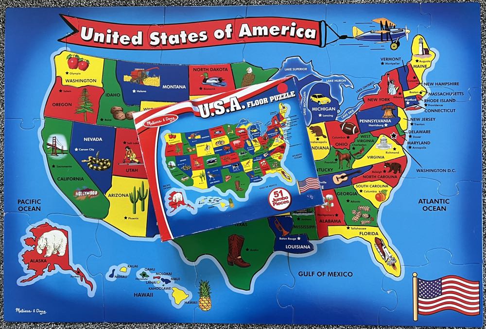 USA Map - Melissa & Doug puzzle collectible [Barcode 000772004404] - Main Image 4
