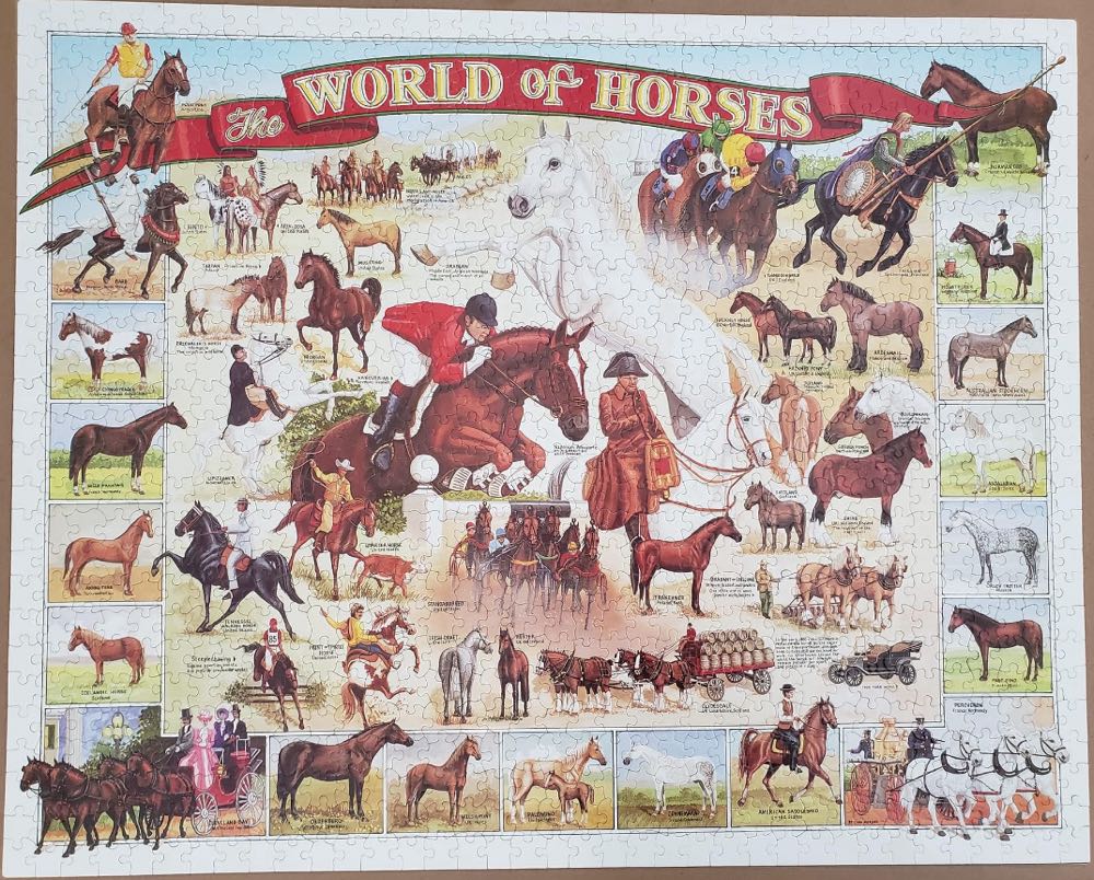 The World Of Horses - White Mountain Puzzles puzzle collectible [Barcode 724819247851] - Main Image 3