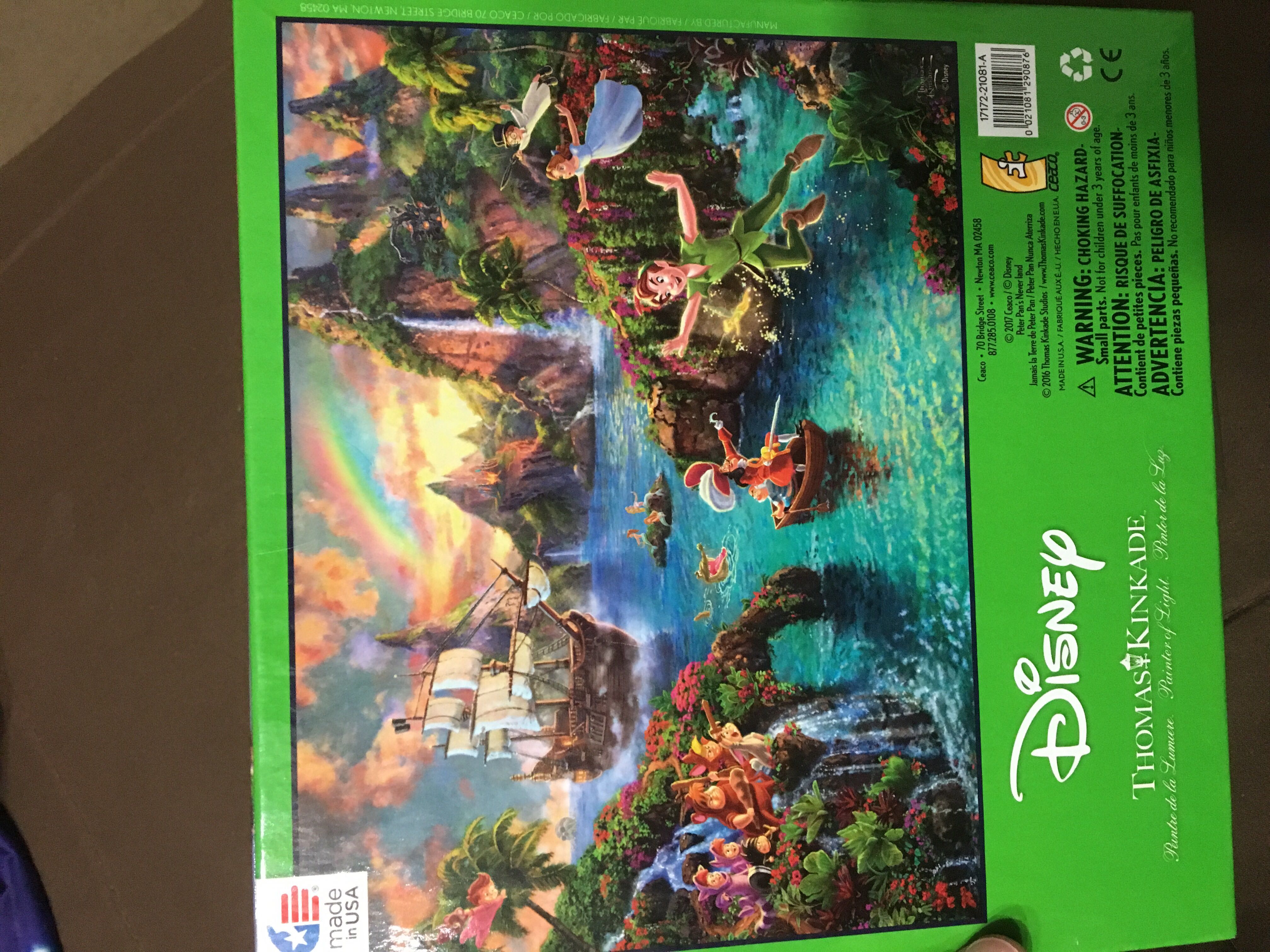 Peter Pan - Thomas Kinkade Disney 750pc Puzzle - Ceaco Disney puzzle collectible [Barcode 021081290876] - Main Image 2