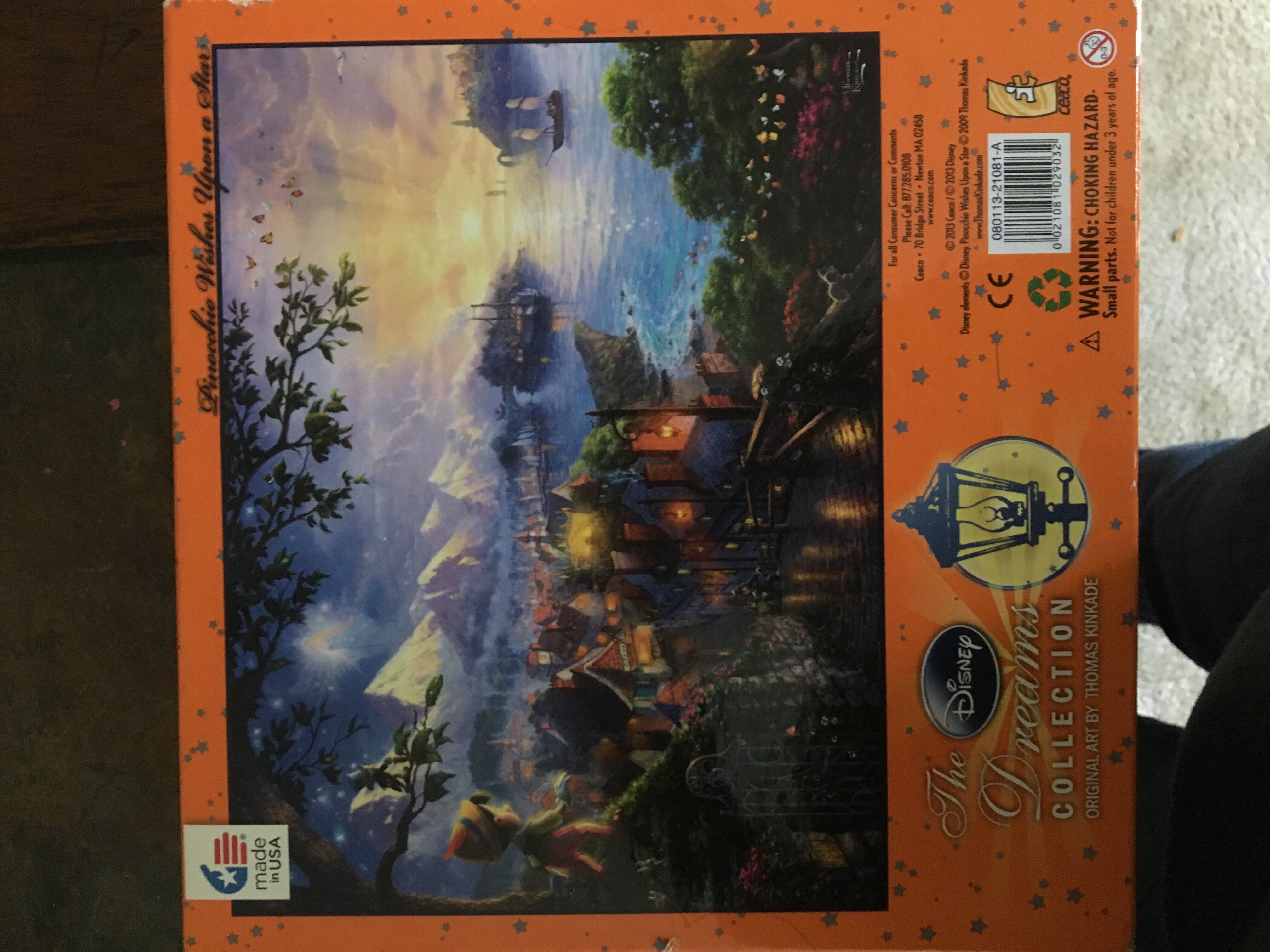 Thomas Kinkade- Pinocchio Wishes Upon A Star - Ceaco puzzle collectible [Barcode 021081029032] - Main Image 2