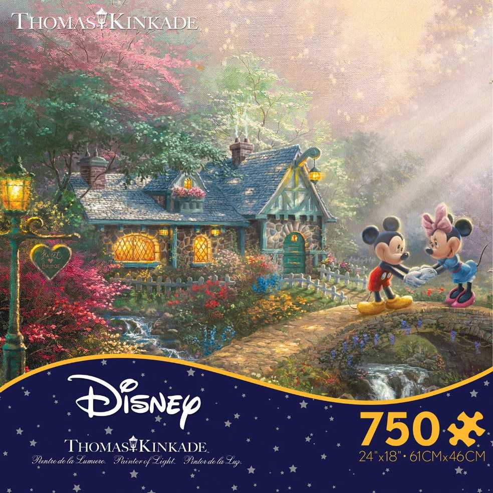Thomas Kinkade  Mickey & Minnie Sweetheart Bridge - Ceaco puzzle collectible [Barcode 021081290968] - Main Image 3