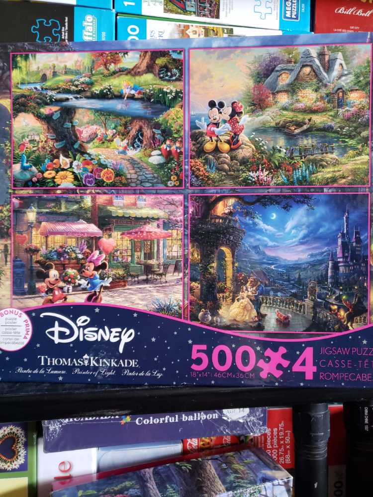 Disney Thomas Kinkade - 4 Pack - Ceaco / Thomas Kinkade puzzle collectible [Barcode 021081036696] - Main Image 2