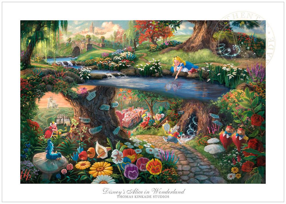 Disney - Alice In Wonderland, Thomas Kinkade - Ceaco puzzle collectible - Main Image 2