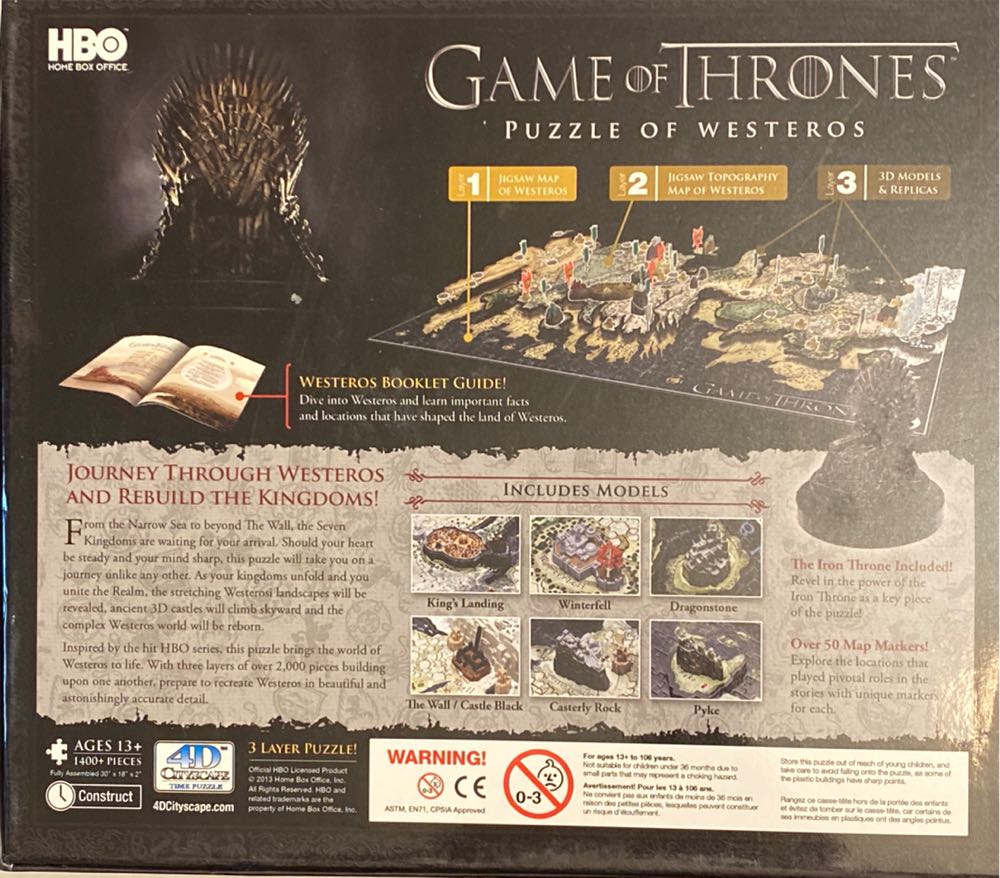 Game of Thrones Puzzle of Westeros - HBO puzzle collectible [Barcode 714832510001] - Main Image 2