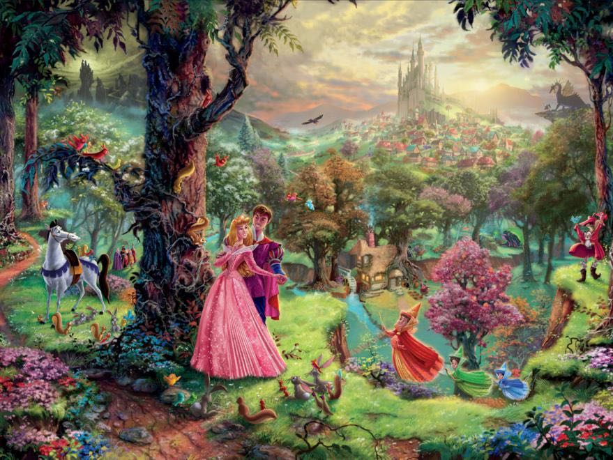 Disney - Thomas Kinkade: Sleeping Beauty - Ceaco puzzle collectible [Barcode 021081290388] - Main Image 2