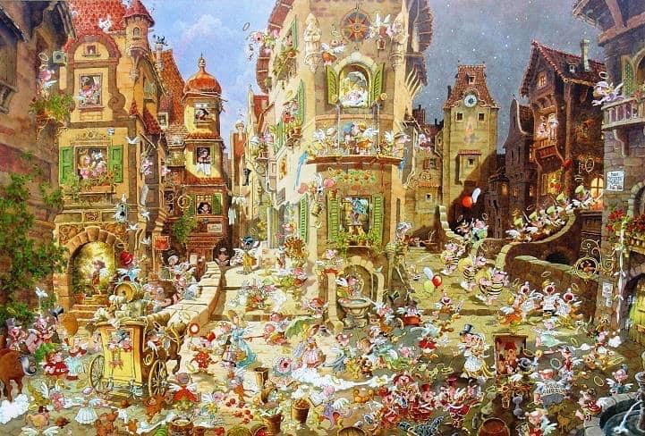 Romantic Town By Day (Ewelina Messenger) - Heye Puzzle puzzle collectible [Barcode 4001689298746] - Main Image 3