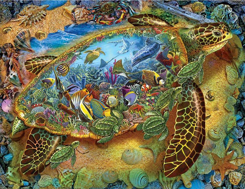 Sea Turtle World 39286 - SunsOut puzzle collectible - Main Image 2