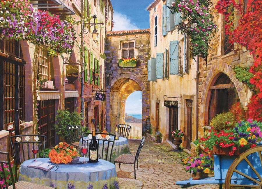 Travel: French Village 1000 Pieces - Cobble Hill puzzle collectible [Barcode 625012800792] - Main Image 2