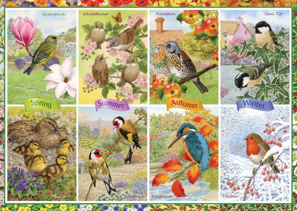 Seasonal Garden Birds 🐦 - Falcon de luxe puzzle collectible [Barcode 8710126111574] - Main Image 2
