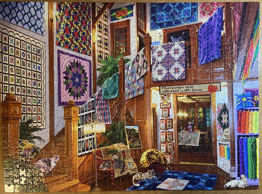 Stitched with Love - SunsOut puzzle collectible [Barcode 796780388710] - Main Image 2