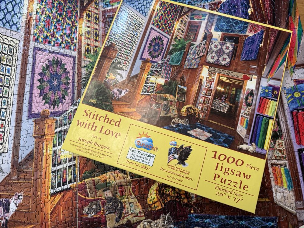 Stitched with Love - SunsOut puzzle collectible [Barcode 796780388710] - Main Image 4
