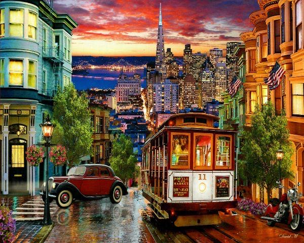 San Francisco Trolley - Vermont Christmas Company puzzle collectible [Barcode 819273020598] - Main Image 2